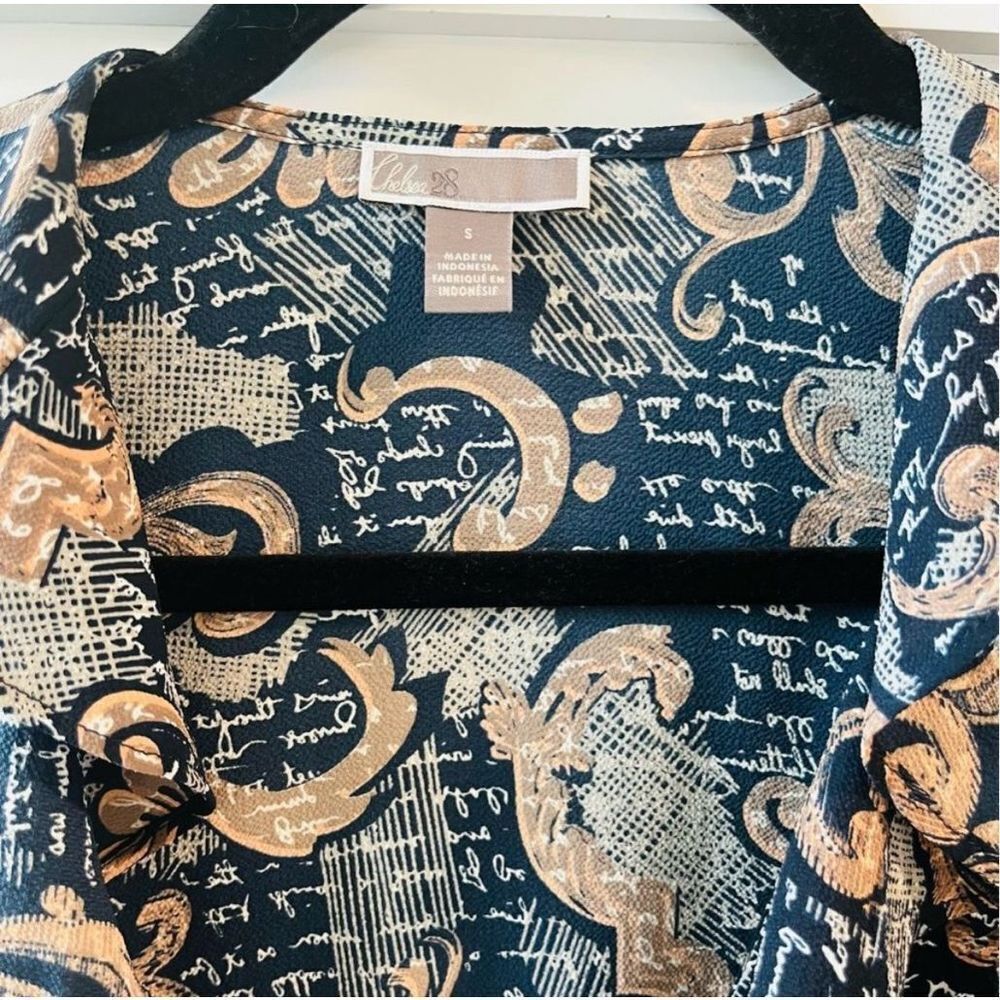 Chelsea28 Print Ruffle Wrap Dress Size Small Women’s Navy - Picture 8 of 10